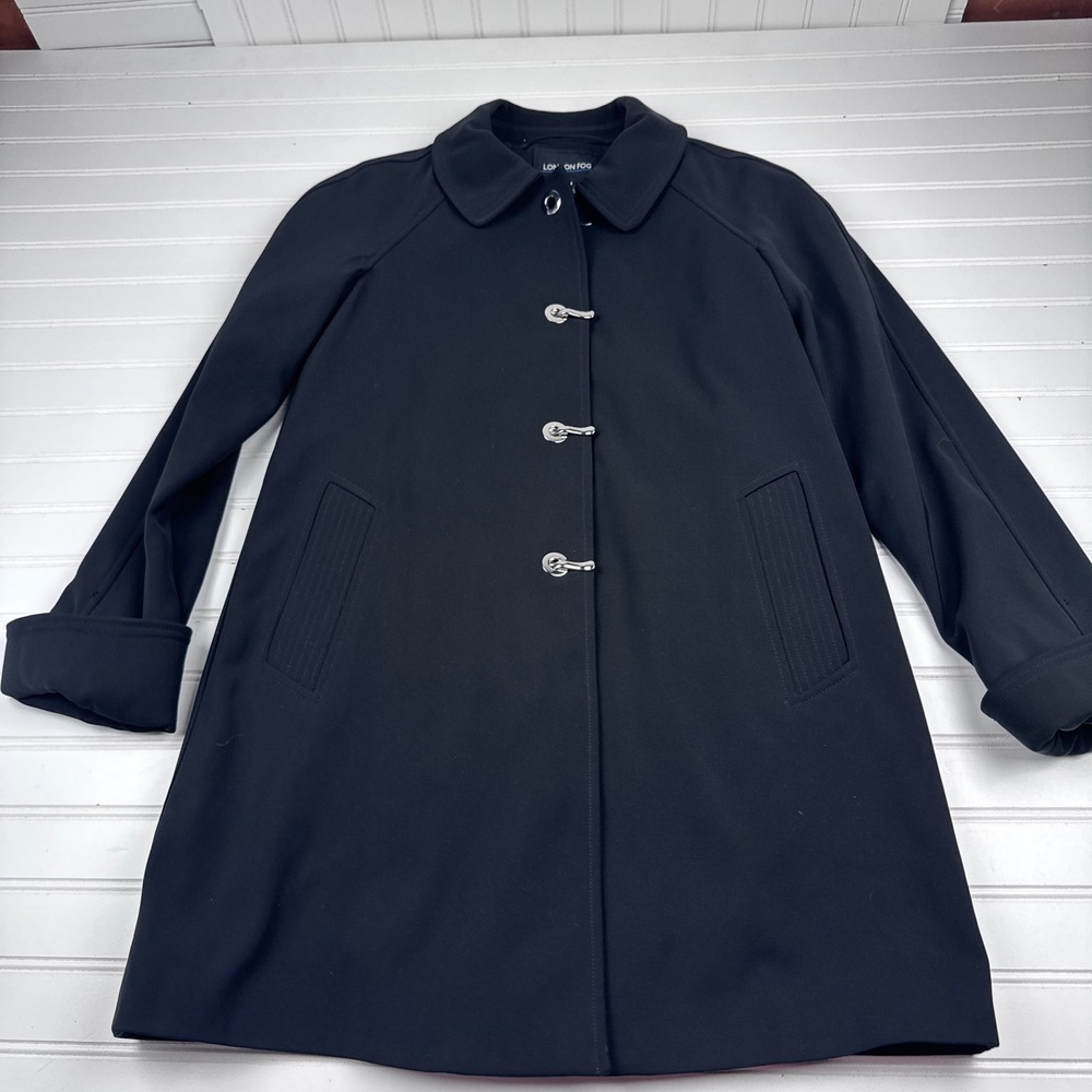 London Fog Women's Petite Small Black Swing Jacket